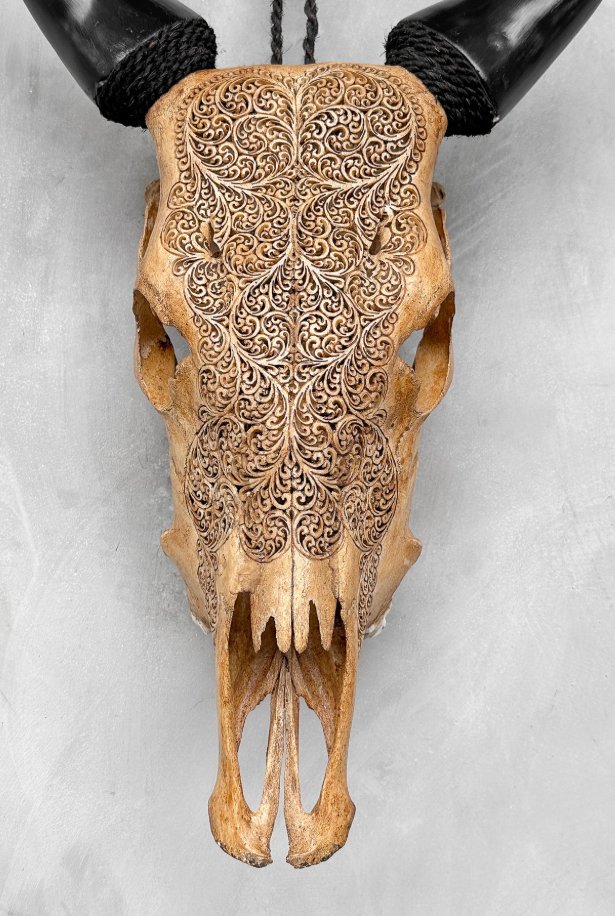 Craniu Sculptat Manual — Motiv Fern Leaf 2